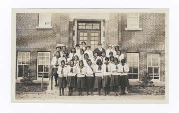Female Students in front of Gordon Residential School, Saskatchewan